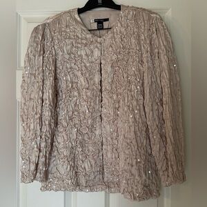 JS Boutique Sequined 3/4 Sleeve Jacket in Champagne Pink Color - Medium